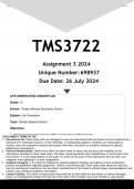 TMS3722 Assignment 3 (ANSWERS) 2024 - DISTINCTION GUARANTEED