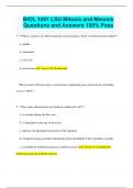 BIOL 1001 LSU Mitosis and Meiosis Questions and Answers 100% Pass