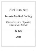 (WGU D521) HLTH 2115 Intro to Medical Coding Comprehensive OA Review Q & S 2024.