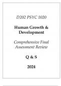 (WGU D202) PSYC 1020 Human Growth & Development Comprehensive FA Review Q & S