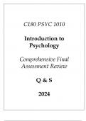 (WGU C180) PSYC 1010 Intro to Psychology Comprehensive FA Review Q & S 2024