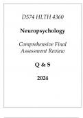 (WGU D574) HLTH 4360 Neuropsychology Comprehensive FA Review Q & S 2024