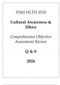 (WGU D565) HLTH 3510 Cultural Awareness & Ethics Comprehensive OA Review Q & S 2024.