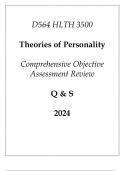 (WGU D564) HLTH 3500 Theories of Personality Comprehensive OA Review Q & S 2024.