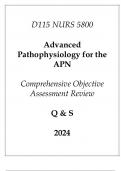 (WGU D115) NURS 5800 Advanced Pathophysiology for the APN Comprehensive OA Review 2024