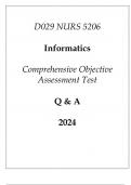 (WGU D029) NURS 5206 Informatics Comprehensive OA Test Q & A 2024