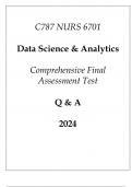 (WGU C787) NURS 6701 Data Science & Analytics Comprehensive FA Test Q & A 2024