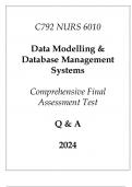 (WGU C792) NURS 6010 Data Modelling & Database Management Systems Comprehensive FA Test Q & A