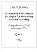 (WGU C921) NURS 6004 Assessment & Evaluation Strategies for Measuring Student Learning Exam 2024