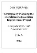 (WGU D158) NURS 6434 Strategically Planning the Execution of a Healthcare Improvement Project OA Exam