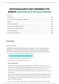 ANTICOAGULANTS AND THROMBOLYTIC AGENTS QUESTIONS WITH DETAILED ANSWERS