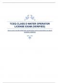 TCEQ CLASS D WATER OPERATOR LICENSE EXAM WITH GUARANTEED ACCURATE ANSWERS {VERIFIED}