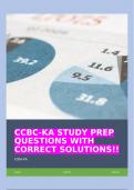 CCBC-KA STUDY PREP QUESTIONS WITH CORRECT SOLUTIONS!!