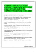 PRAXIS 2 MIDDLE SCHOOL ENGLISH LANGUAGE ARTS 5047 EXAM QUESTIONS WITH CORRECT ANSWERS 100% 2024