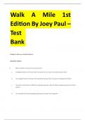 Walk A Mile 1st Edition By Joey Paul –  Test Bank	