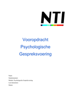 Vooropdracht Psychologische Gespreksvoering