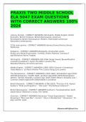 PRAXIS TWO MIDDLE SCHOOL ELA 5047 EXAM QUESTIONS WITH CORRECT ANSWERS 100% 2024