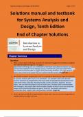 Solutions manual and testbank for Systems Analysis and Design, Tenth Edition