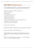 SCC EMS orientation exam (Questions & Answers) Rated 100%