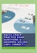 PACCC-CPACP PRACTICE EXAM QUESTIONS & ANSWERS SOLVED 100% CORRECT!!