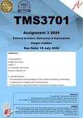 TMS3701 Assignment 3 (COMPLETE ANSWERS) 2024 - DUE 10 July 2024 