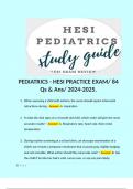 PEDIATRICS - HESI PRACTICE EXAM/ 84 Qs & Ans/ 2024-2025.