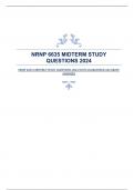 NRNP 6635 MIDTERM STUDY QUESTIONS 2024 WITH GUARANTEED ACCURATE ANSWERS