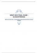 NRNP 6635 FINAL EXAM – SCHIZOPHRENIA BASED QUESTIONS WITH ACCURATE ANSWERS