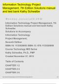 Information Technology Project Management, 7th Edition Solutions manual and test bank Kathy Schwalbe