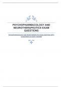 PSYCHOPHARMACOLOGY AND NEUROTHERAPEUTICS EXAM QUESTIONS WITH GUARANTEED ACCURATE ANSWERS