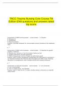   TNCC Trauma Nursing Core Course 7th Edition ENA questions and answers latest top score.