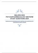 WALDEN 6630 PSYCHOPHARMACOLOGY MIDTERM STUDY QUESTIONS WITH GUARANTEED ACCURATE ANSWERS