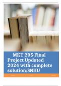      MKT 205 Final Project Updated 2024 with complete solution;SNHU