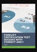 FORKLIFT CERTIFICATION TEST QUIZZES WITH CORRECT ANS!!