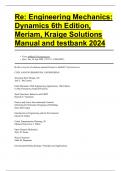 Re: Engineering Mechanics: Dynamics 6th Edition, Meriam, Kraige Solutions Manual and testbank 2024