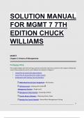 SOLUTION MANUAL FOR MGMT 7 7TH EDITION CHUCK WILLIAMS