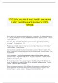   NYS Life, accident, and health insurance Exam questions and answers 100% verified.