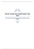 CRCST BUNDLED EXAMS 2024 WITH GUARANTEED CORRECT ANSWERS