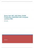 Study Hall: MTL 200 FINAL EXAM Preparation 2024/2025 with complete solution;TMU         