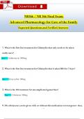 NR 566/ NR566 Final Exam Qs & Ans (Latest 2024 / 2025): Advanced Pharmacology for Care of the Family (Verified Answers)
