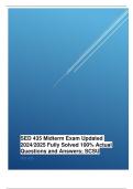 SED 435 Midterm Exam Updated 2024/2025 Fully Solved 100% Actual Questions and Answers; SCSU