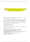   NBME Anatomy 100 concepts questions and answers latest top score.