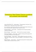    Champions Real Estate Finance questions and answers well illustrated.