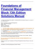 Foundations of Financial Management Block 13th Edition Solutions Manual 