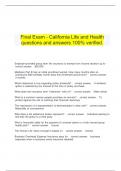   Final Exam - California Life and Health questions and answers 100% verified.