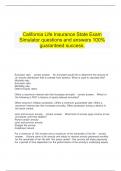    California Life Insurance State Exam Simulator questions and answers 100% guaranteed success.
