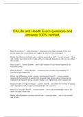   CA Life and Health Exam questions and answers 100% verified.