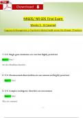 NR 605/ NR605 Final Exam Weeks 5 - 8 Covered Qs & Ans (Latest 2024 / 2025): Diagnosis & Management in Psychiatric-Mental Health across the Lifespan I Practicum (Verified Answers)