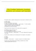  COA (Certified Ophthalmic Assistant) questions and answers well illustrated.