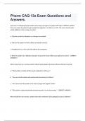 Pharm CAQ 13a Exam Questions and Answers.